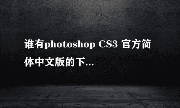 谁有photoshop CS3 官方简体中文版的下载地址啊