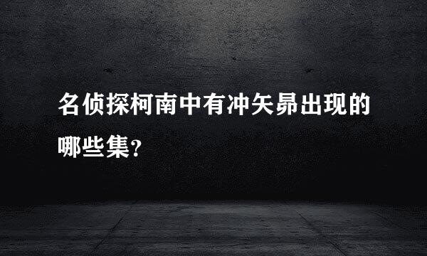 名侦探柯南中有冲矢昴出现的哪些集？