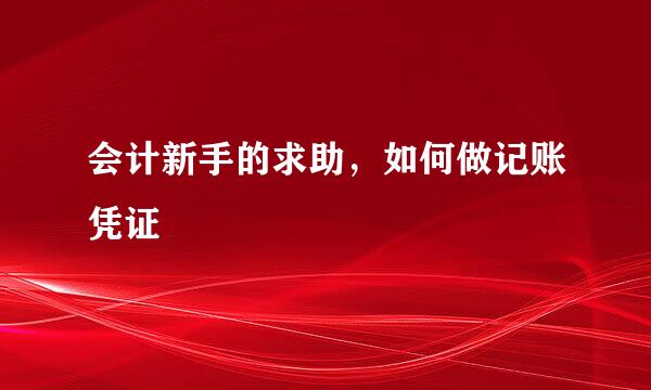 会计新手的求助，如何做记账凭证