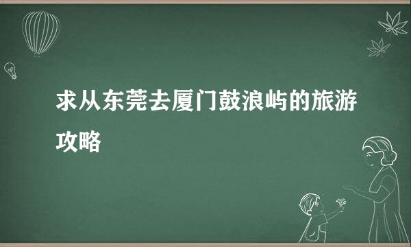 求从东莞去厦门鼓浪屿的旅游攻略