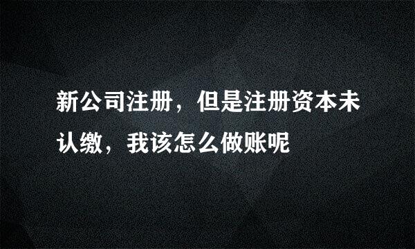 新公司注册，但是注册资本未认缴，我该怎么做账呢