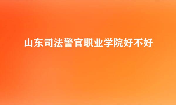 山东司法警官职业学院好不好