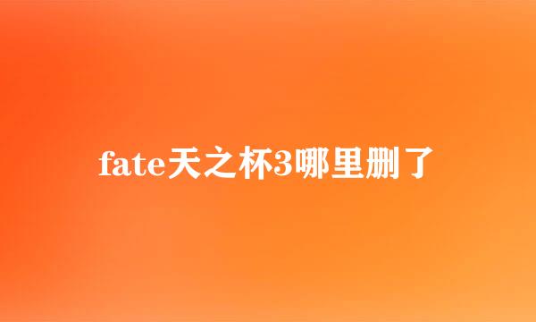 fate天之杯3哪里删了