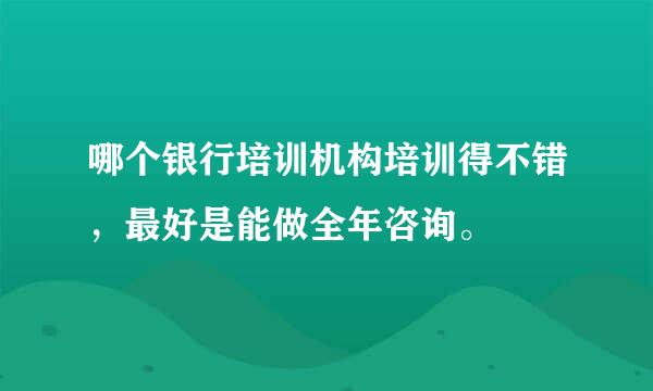 哪个银行培训机构培训得不错，最好是能做全年咨询。