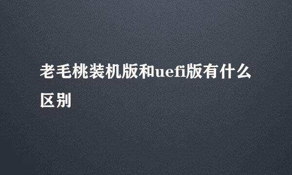 老毛桃装机版和uefi版有什么区别