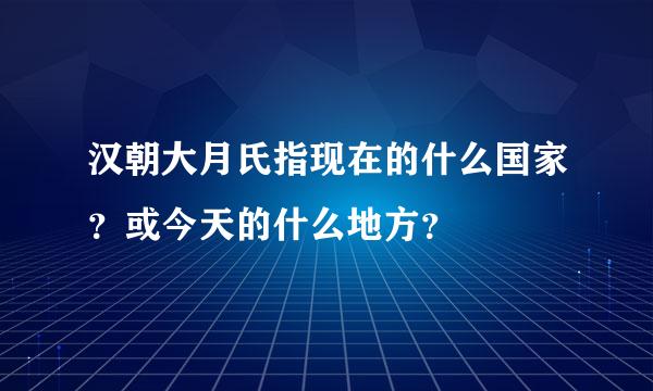 汉朝大月氏指现在的什么国家？或今天的什么地方？