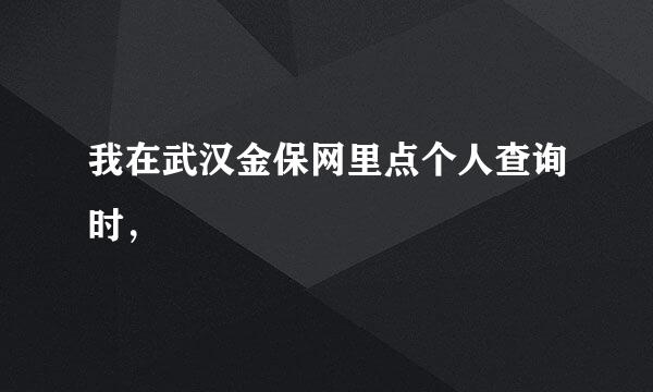 我在武汉金保网里点个人查询时，