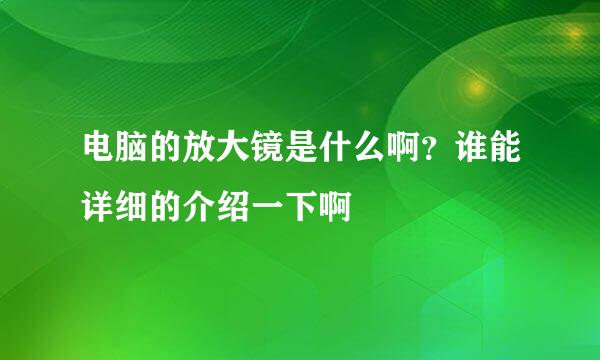 电脑的放大镜是什么啊？谁能详细的介绍一下啊