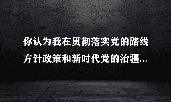 你认为我在贯彻落实党的路线方针政策和新时代党的治疆方略方面存在哪些不足？