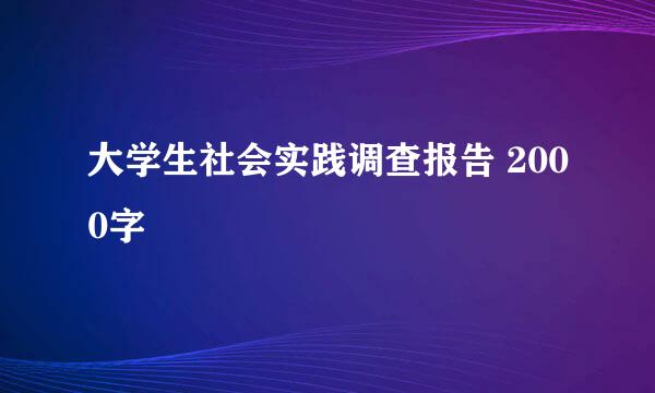 大学生社会实践调查报告 2000字