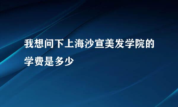 我想问下上海沙宣美发学院的学费是多少