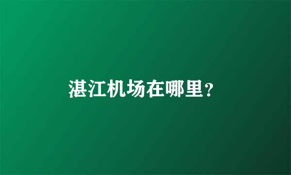 湛江机场在哪里？