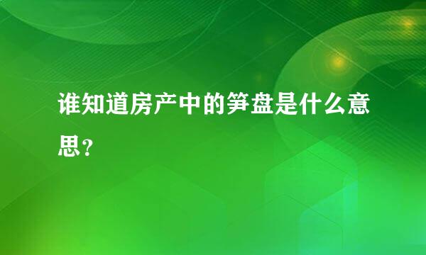 谁知道房产中的笋盘是什么意思？