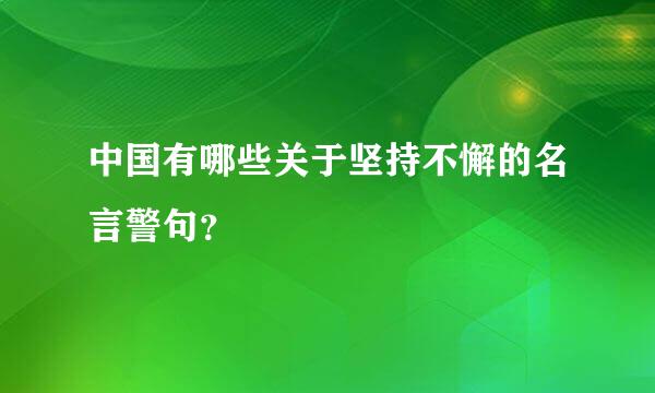 中国有哪些关于坚持不懈的名言警句？