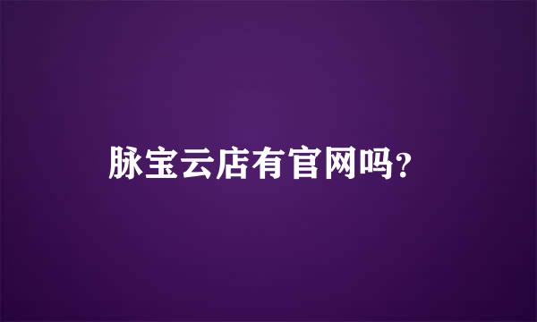 脉宝云店有官网吗？