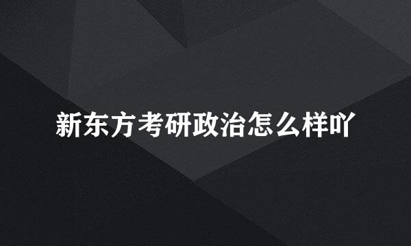 新东方考研政治怎么样吖