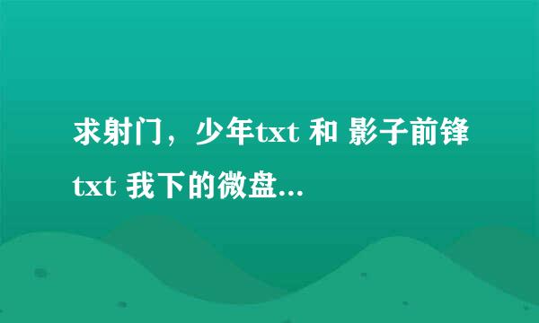 求射门，少年txt 和 影子前锋txt 我下的微盘是没完结的 我要完结的