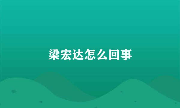 梁宏达怎么回事