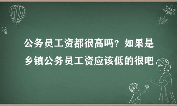 公务员工资都很高吗？如果是乡镇公务员工资应该低的很吧