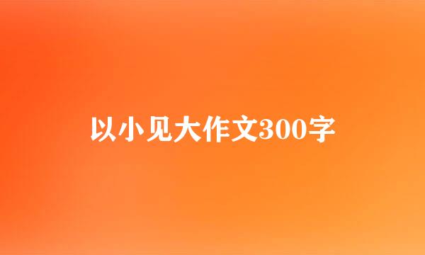 以小见大作文300字