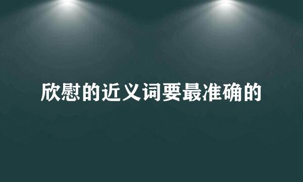 欣慰的近义词要最准确的