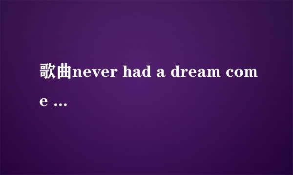 歌曲never had a dream come true 想表达什么