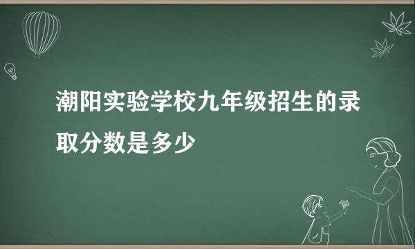 潮阳实验学校九年级招生的录取分数是多少