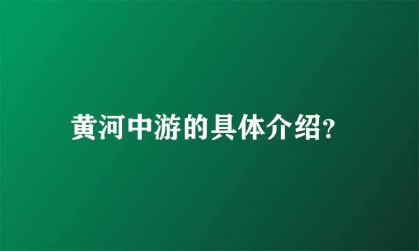 黄河中游的具体介绍？