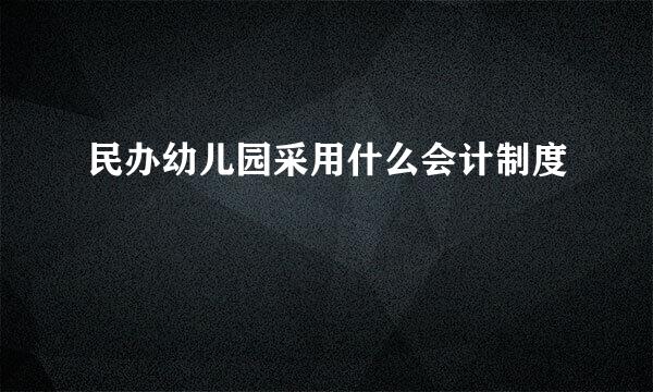 民办幼儿园采用什么会计制度