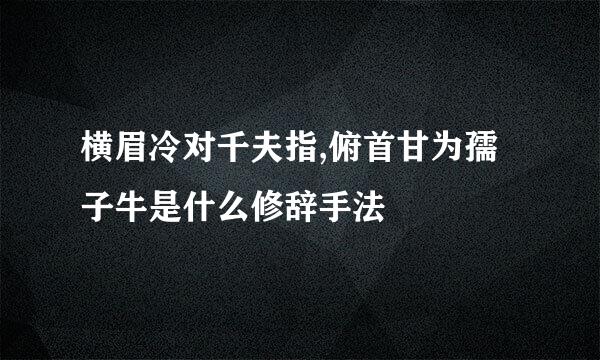 横眉冷对千夫指,俯首甘为孺子牛是什么修辞手法