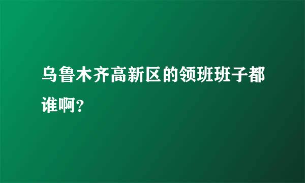 乌鲁木齐高新区的领班班子都谁啊？