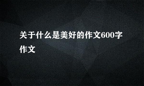 关于什么是美好的作文600字作文