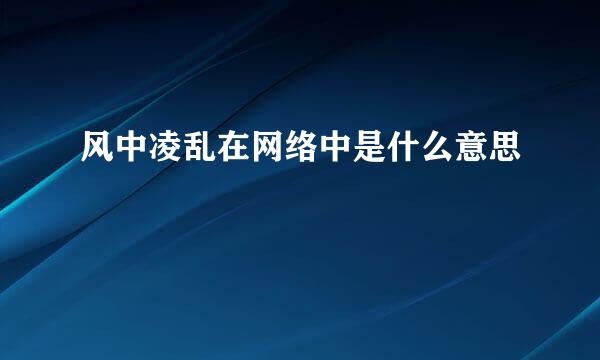 风中凌乱在网络中是什么意思