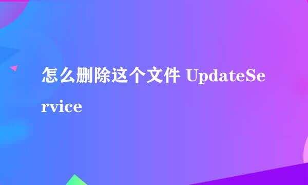 怎么删除这个文件 UpdateService