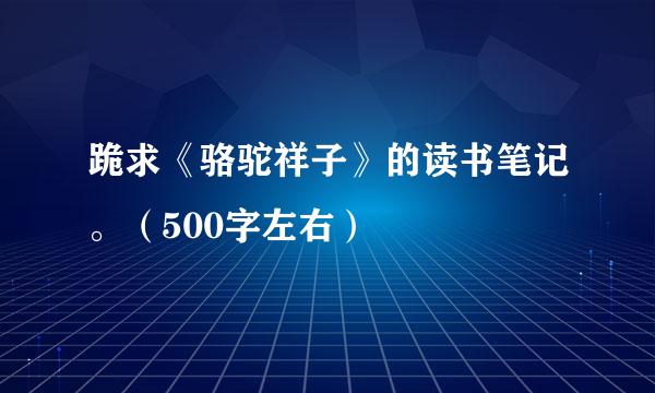 跪求《骆驼祥子》的读书笔记。（500字左右）