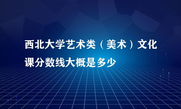 西北大学艺术类（美术）文化课分数线大概是多少