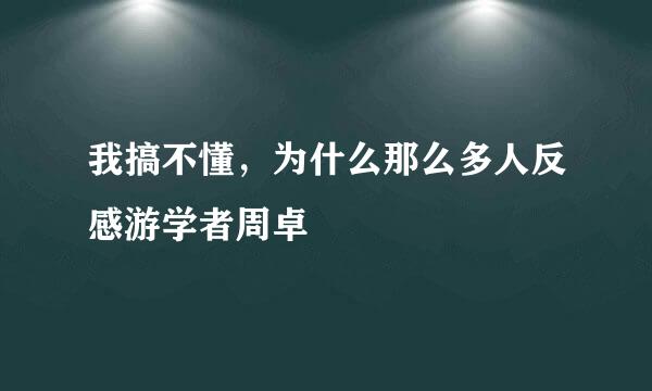 我搞不懂，为什么那么多人反感游学者周卓