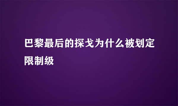 巴黎最后的探戈为什么被划定限制级