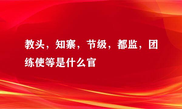 教头，知寨，节级，都监，团练使等是什么官