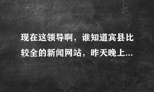 现在这领导啊，谁知道宾县比较全的新闻网站，昨天晚上的讲话好像上新闻了？