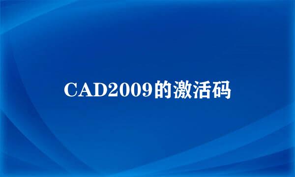 CAD2009的激活码