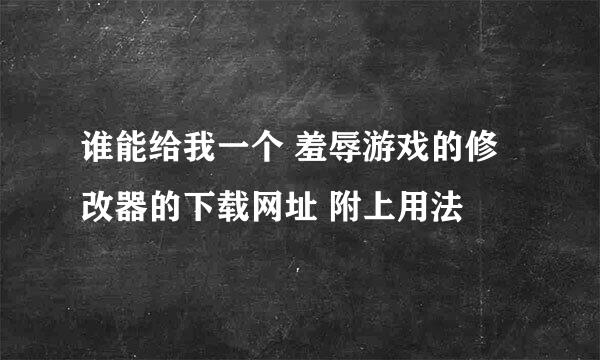 谁能给我一个 羞辱游戏的修改器的下载网址 附上用法