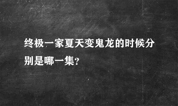 终极一家夏天变鬼龙的时候分别是哪一集？