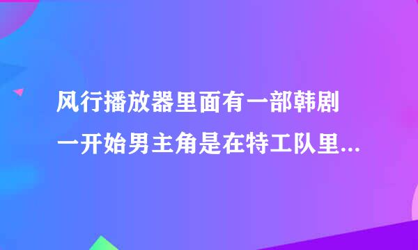 风行播放器里面有一部韩剧 一开始男主角是在特工队里面的叫什么电视剧啊字母的