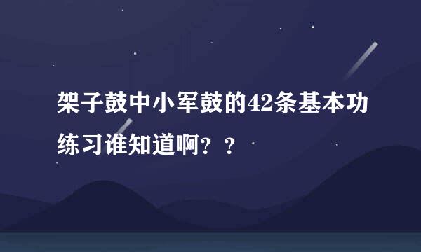 架子鼓中小军鼓的42条基本功练习谁知道啊？？