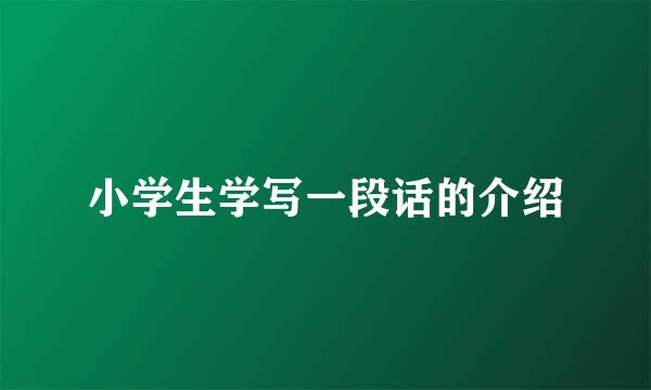 小学生学写一段话的介绍