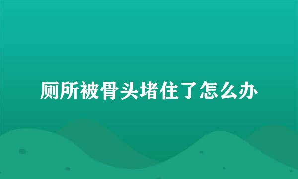 厕所被骨头堵住了怎么办