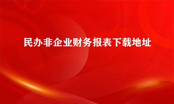 民办非企业财务报表下载地址