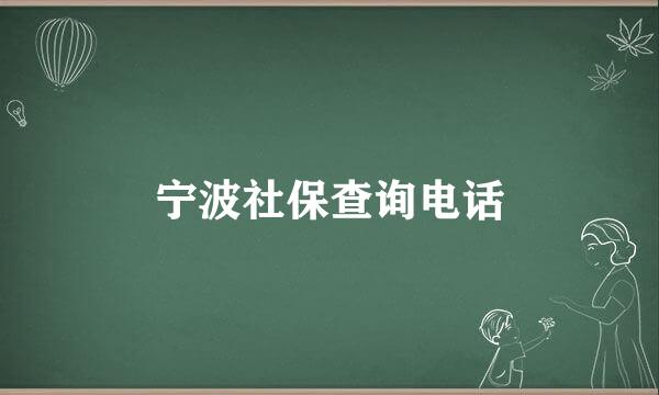 宁波社保查询电话