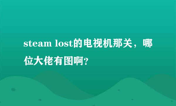 steam lost的电视机那关，哪位大佬有图啊？